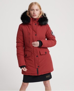 Superdry Ashley Everest Parka Női Kabát Sötét Piros | NMUBT4901